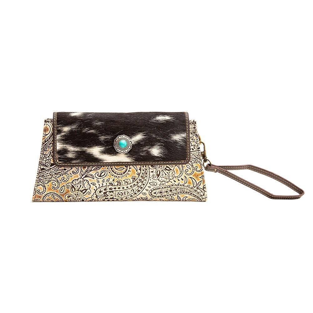 Myra Bag Handmade Chaparral Wallet Leather & Hairon Canvas & Cowhide Leather